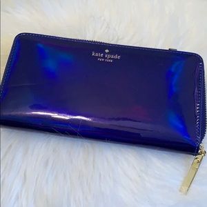 Kate Spade Blue Shiny Wallet